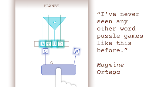 Przykładowy poziom z przesuwającymi się literami